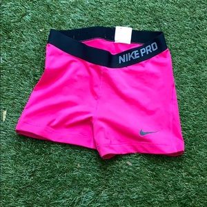 Hot pink Nike pro shorts